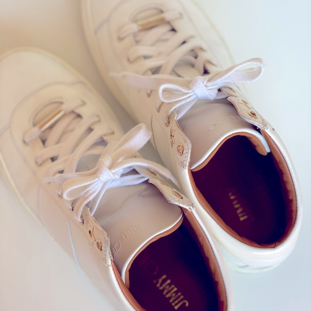 Jimmy Choo Women’s White Sneaker 38.5 - Picture 2 of 7